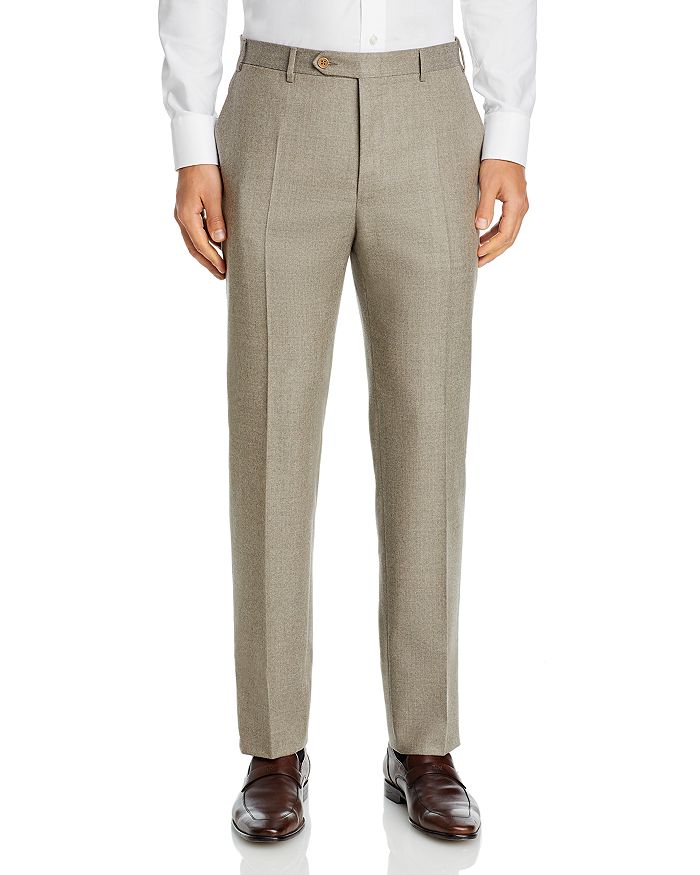 Canali Siena Flannel Classic Fit Dress Pants Regular Fit | Bloomingdale's