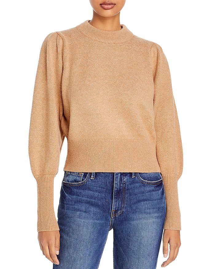 French Connection Balloon Sleeve Jumper In Camel Melange