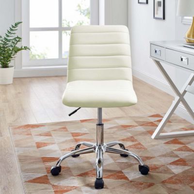  Ripple Armless Mid Back Vinyl Office Chair