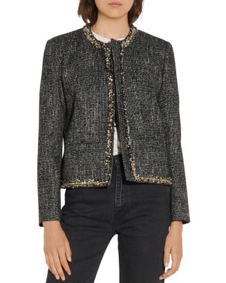 Sandro Taley Metallic Tweed Jacket | Bloomingdale's