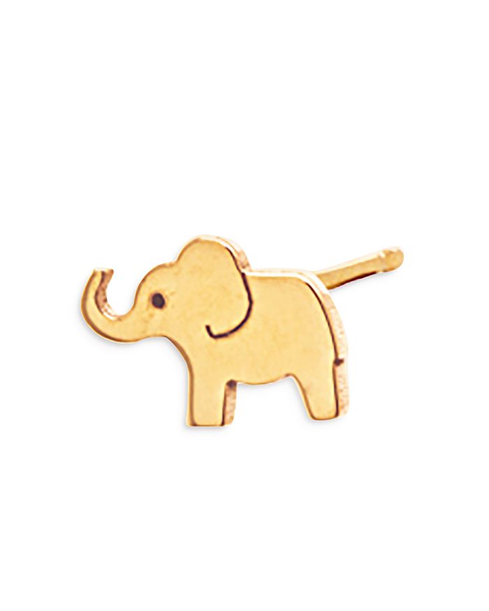 Shop Zoë Chicco 14k Yellow Gold Itty Bitty Elephant Single Stud Earring