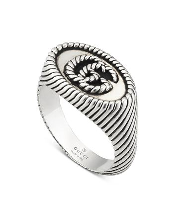 Gucci Sterling Silver Marmont Double G Signet Ring | Bloomingdale's