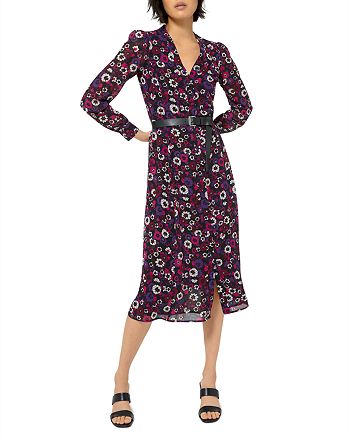 MICHAEL Michael Kors Floral Midi Shirt Dress | Bloomingdale's