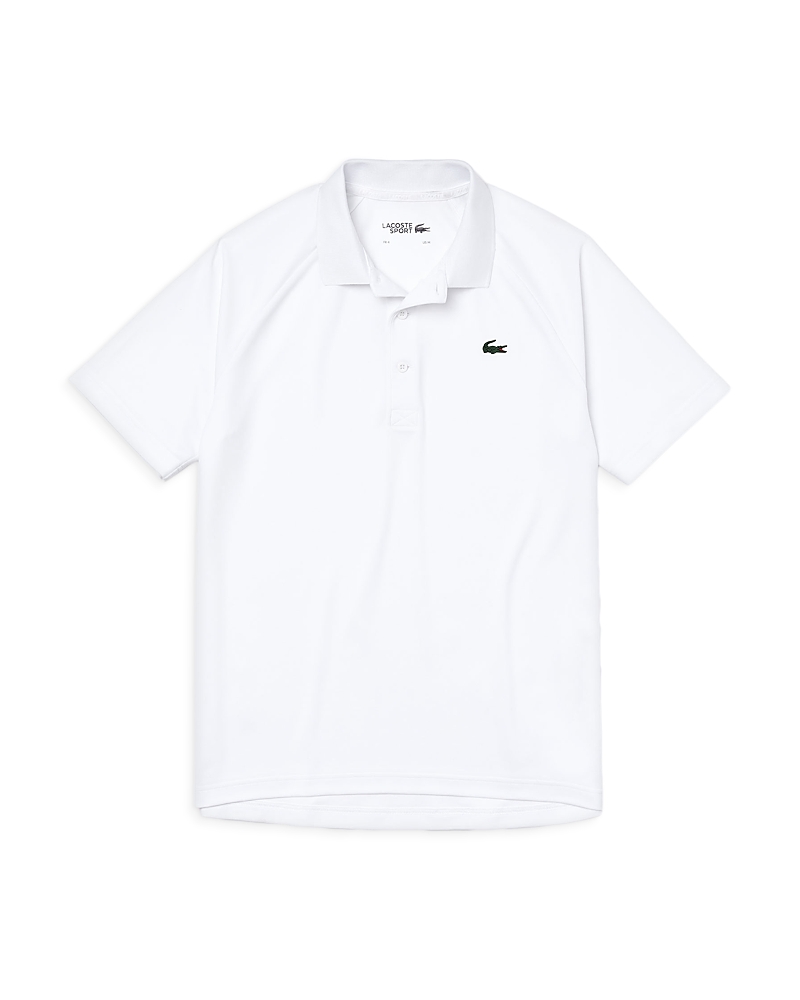 Lacoste Short Sleeve Pima Jersey Interlock Regular Fit Polo Shirt In White