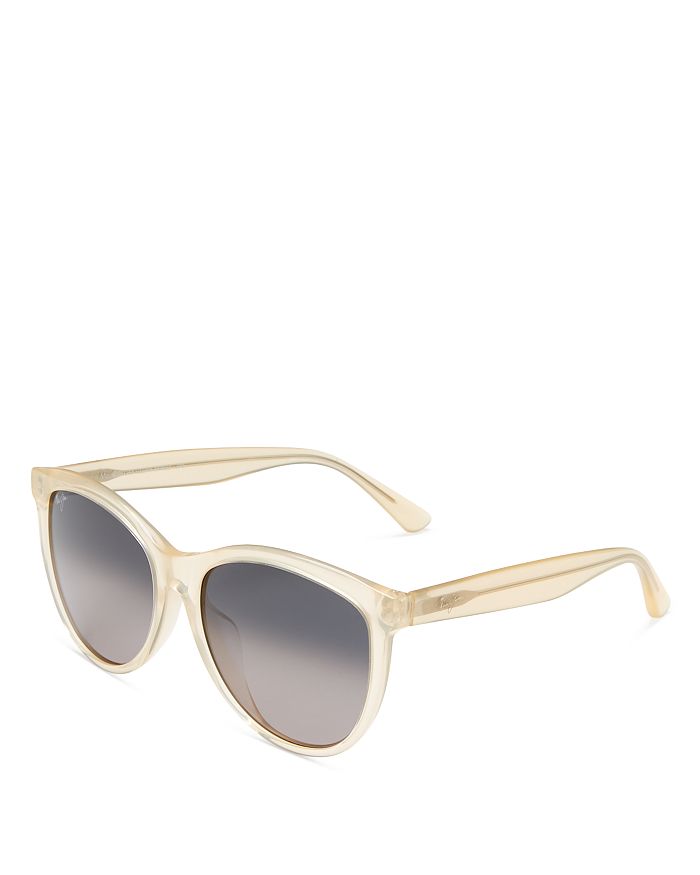Maui Jim Glory Glory Polarized Square Sunglasses, 65mm In White / Gray Gradient