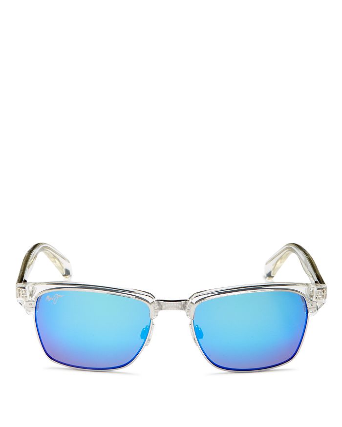 Shop Maui Jim Kawika Polarized Square Sunglasses, 54mm In White / Blue