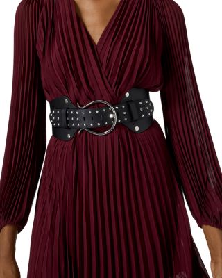 the kooples red pleated shirt dress