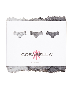 Cosabella Never Say Never Cutie Low-rise Thongs, Set Of 3 In Dogry Platinum Anthr