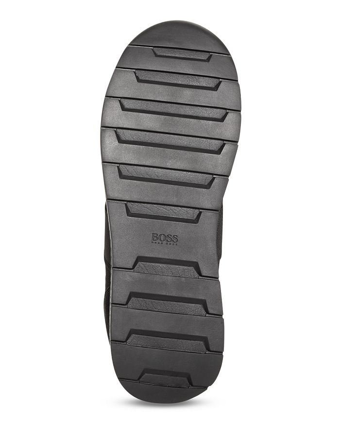 Shop Hugo Boss Men's Titanium Knit Low Top Sneakers In Black