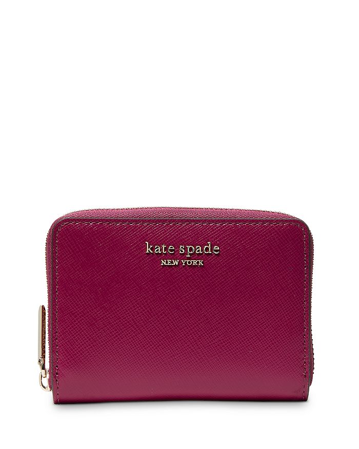Kate Spade New York Spencer Leather Zip Card Case In Deep Raspberry