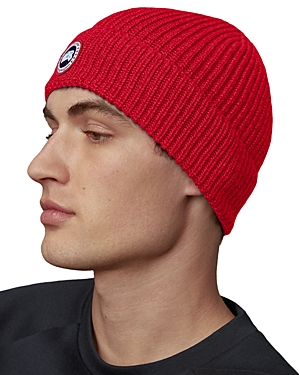 Canada Goose Arctic Logo Patch Wool Beanie In Red