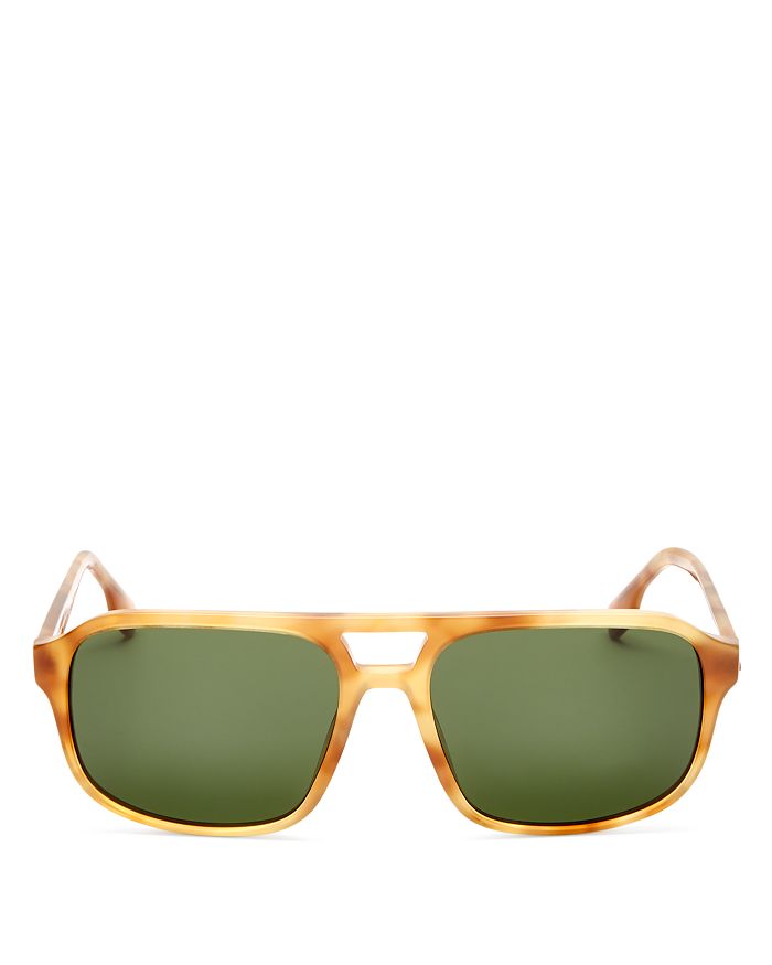 Burberry Men's Brow Bar Square Sunglasses, 58mm In Light Havana/green