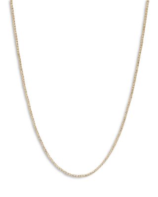 14K Yellow Gold Small Textured Bead Link Statement Necklace, 15-16"