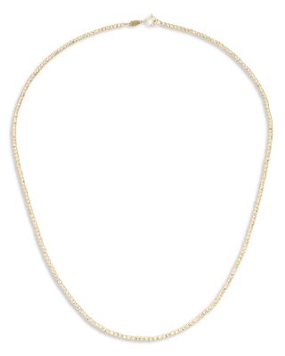 14K Yellow Gold Small Textured Bead Link Statement Necklace, 15-16"