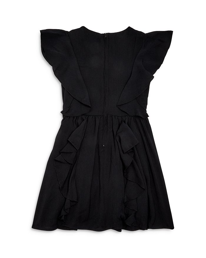 Shop Bcbg Girls Girls' Ruffled Crepe Dress - Big Kid In Black