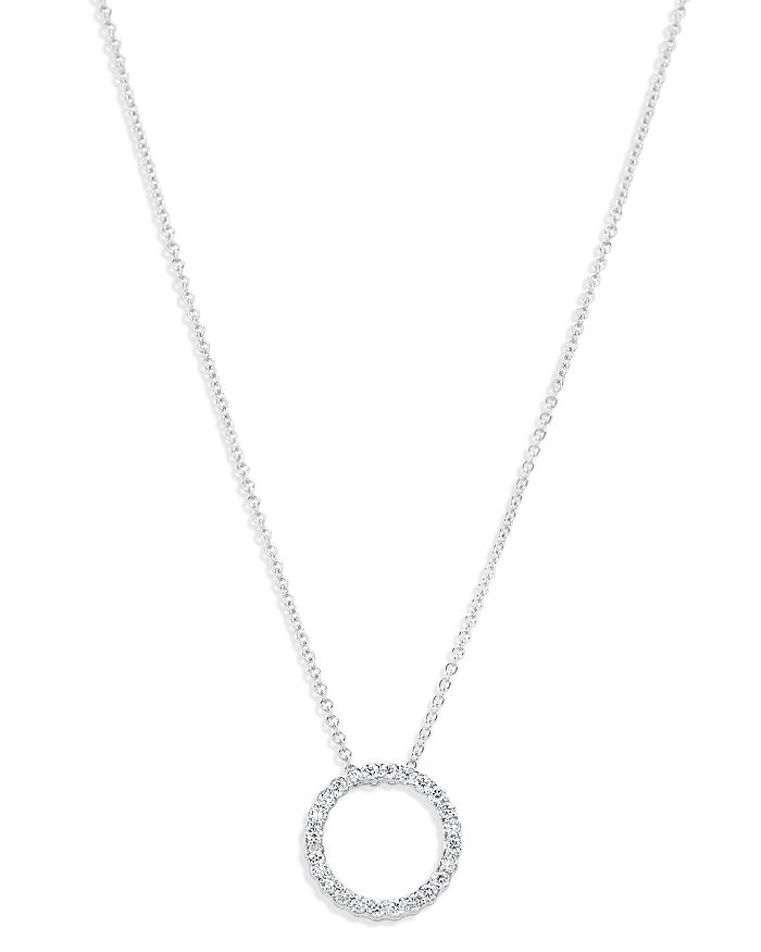 Bloomingdale's Diamond Circle Pendant Necklace In 14k White Gold, 0.30 Ct. T.w. - 100% Exclusive