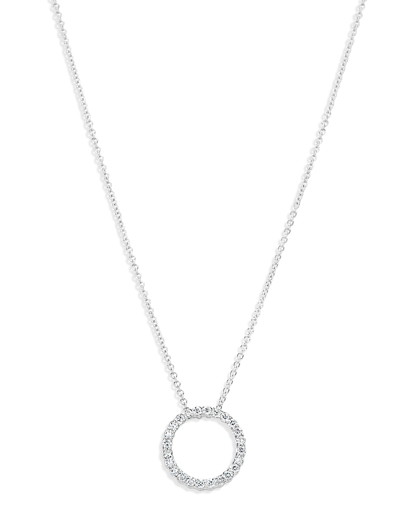 Bloomingdale's Fine Collection Diamond Circle Pendant Necklace in 14K White Gold, 0.30 tcw
