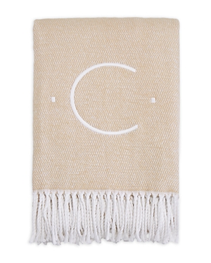 Matouk Monogrammed Pezzo Throw In Champagne C