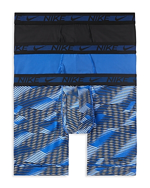 Nike Flex Micro Boxer Briefs, Pack Of 3 In Geo Wave/royal/black