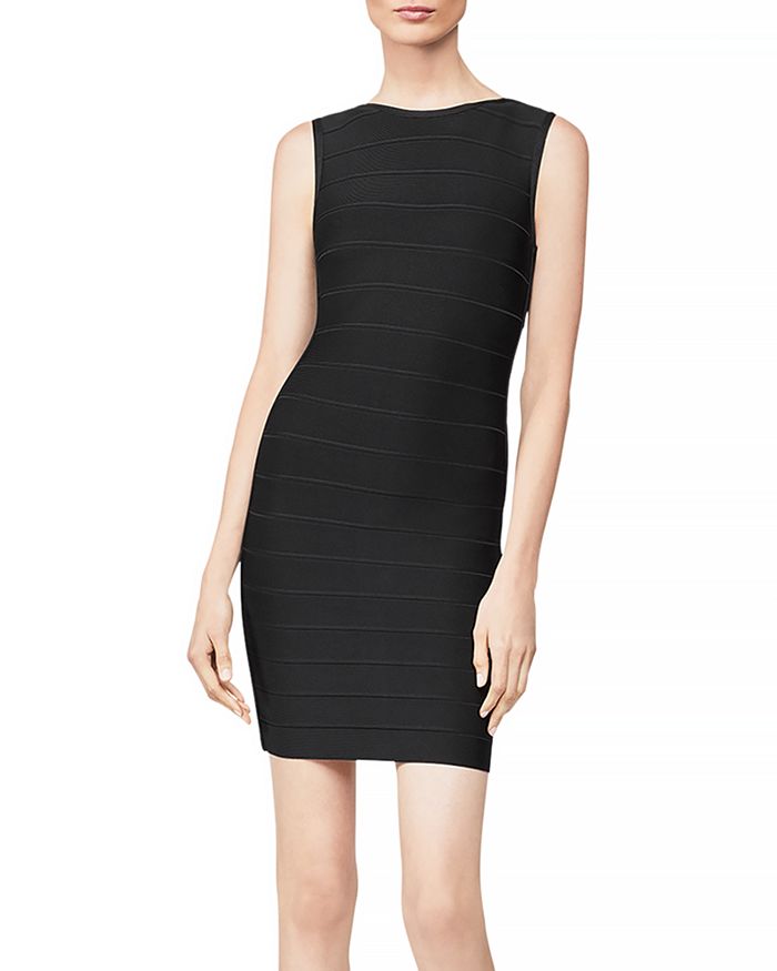 Herve Leger Icon Sleeveless Sheath Dress In Black