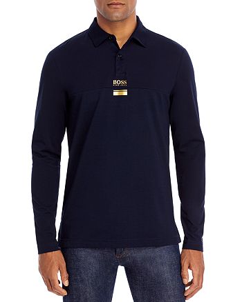 boss plisy long sleeve polo