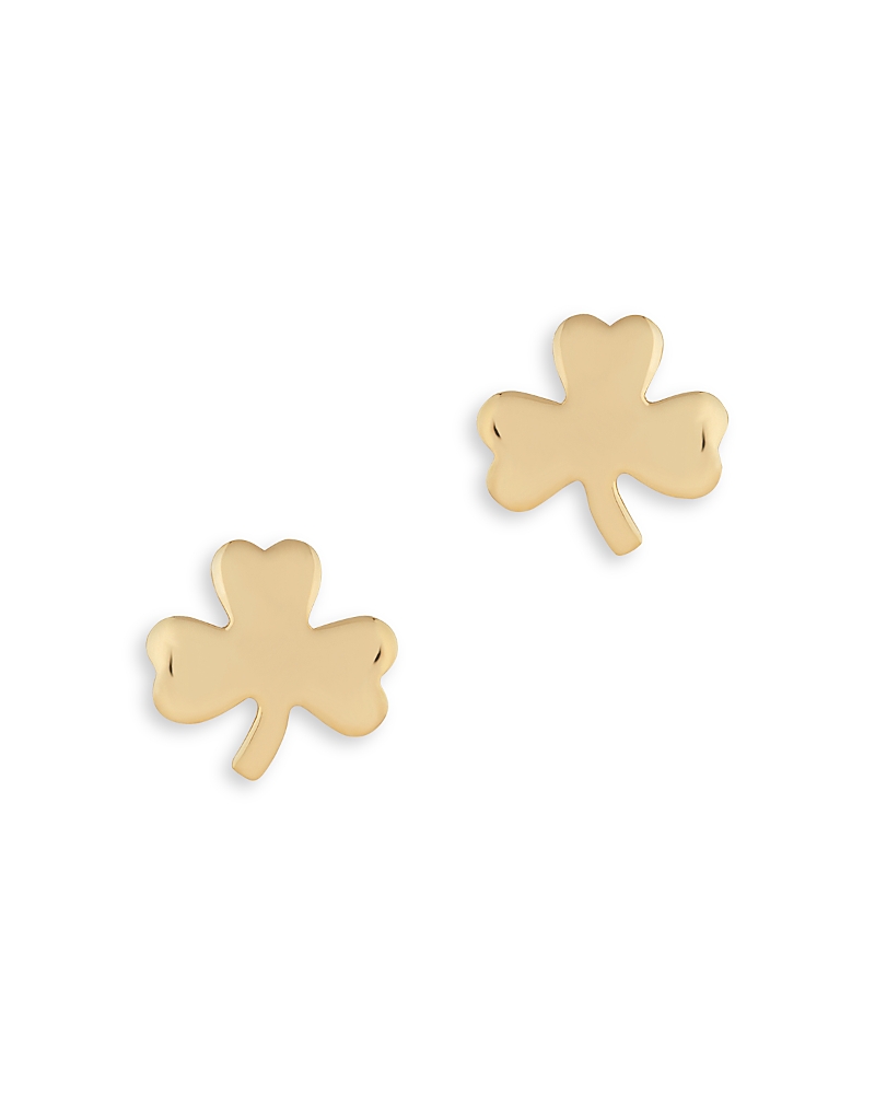 Bloomingdale's Small Clover Stud Earrings In 14k Yellow Gold - Exclusive In Gold