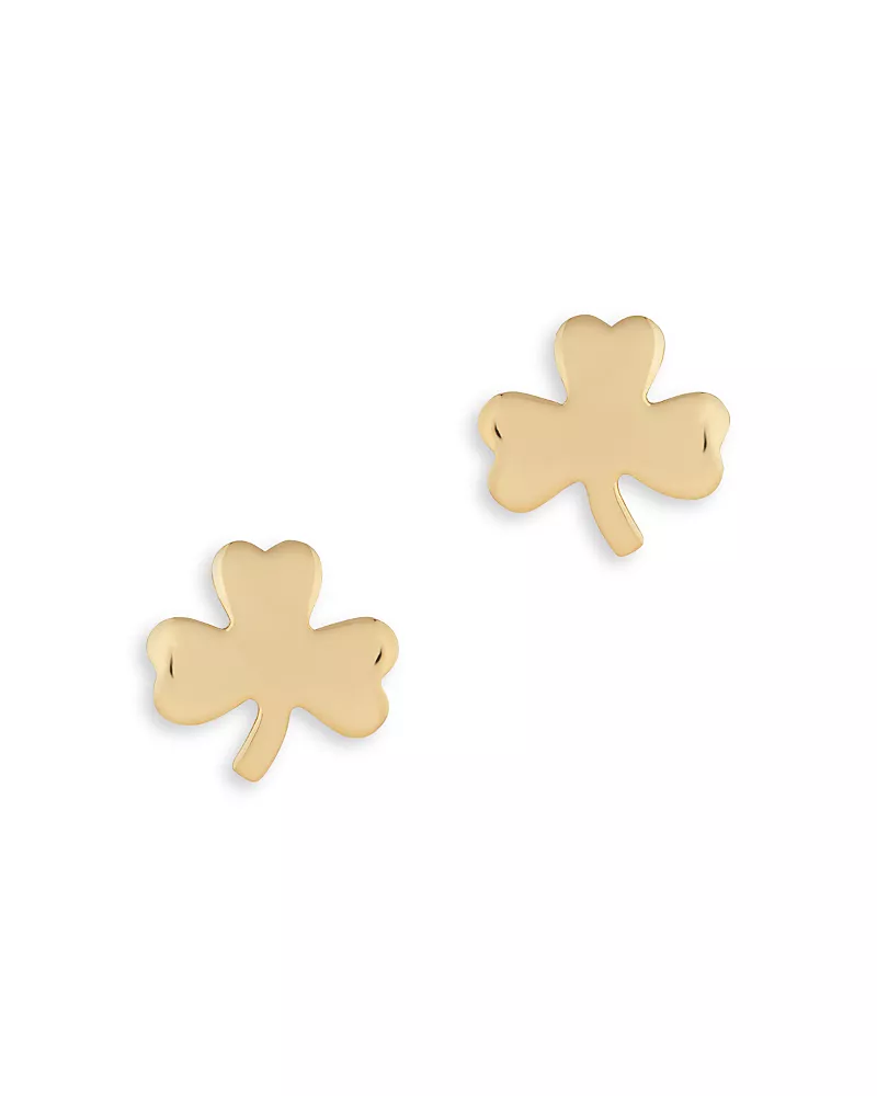 Bloomingdale's Fine Collection Small Clover Stud Earrings in 14K Yellow Gold