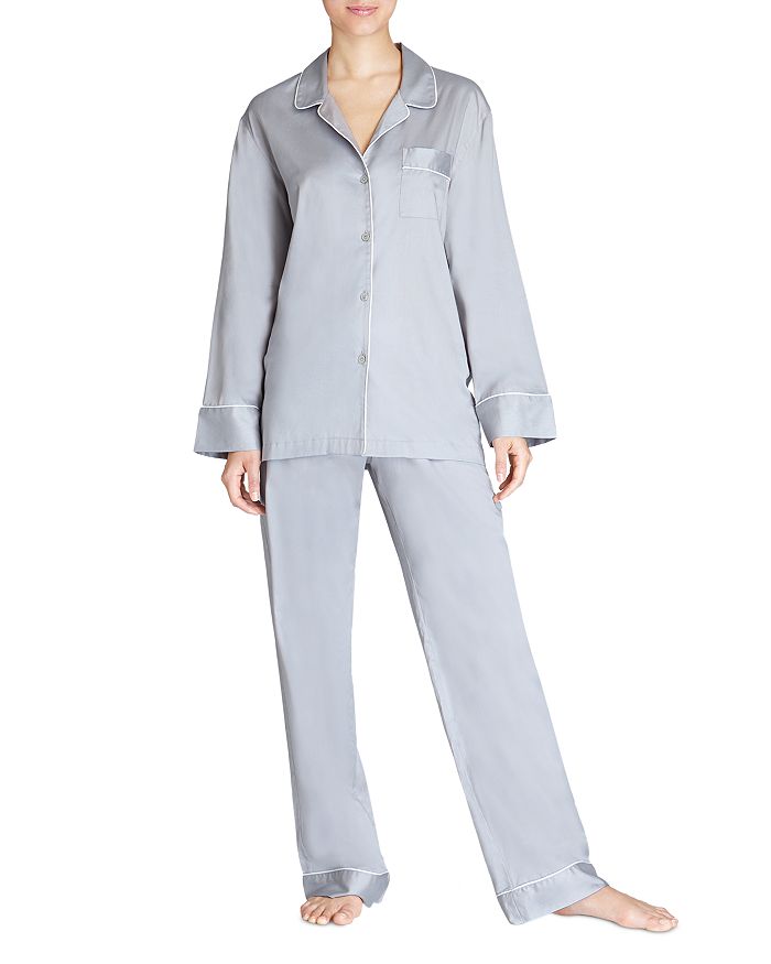 Natori Cotton Satin Notch Pajama Set | Bloomingdale's