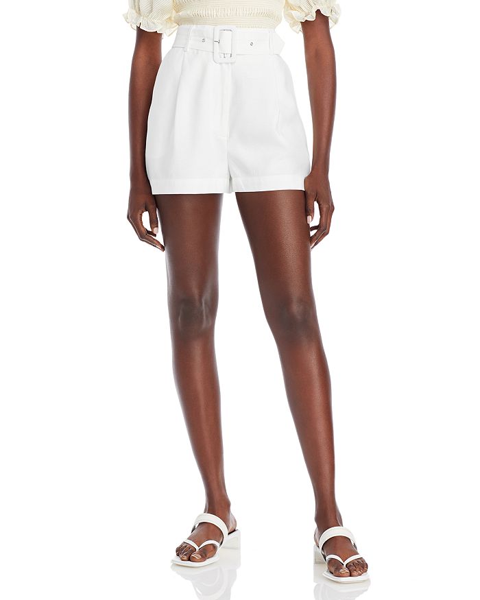 WAYF Titus Pinstriped Belted Shorts | Bloomingdale's