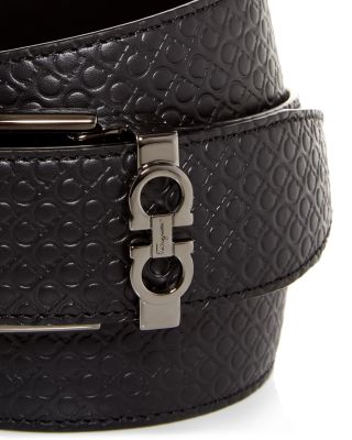 Men's Gancini Embossed Reversible Leather Belt