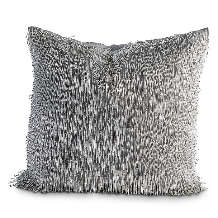 Global Views Shimmy Fringe Pillow, 20 X 20 In Silver