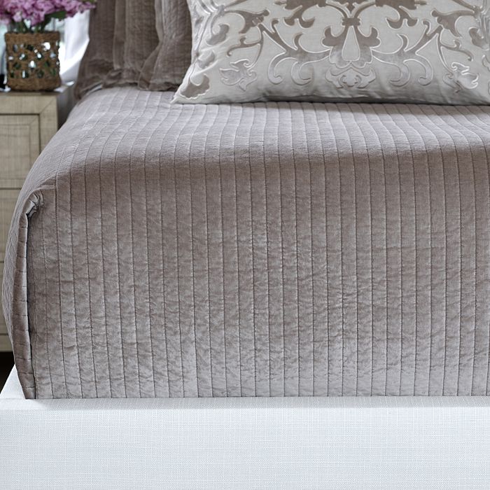 Shop Lili Alessandra Aria Quilted Coverlet, King In Light Gray