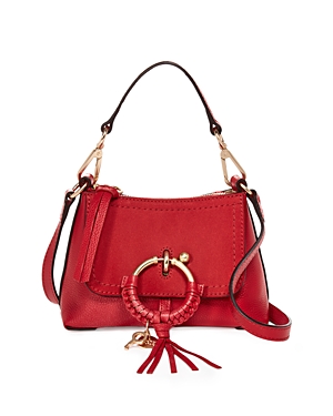 See By Chloé See By Chloe Joan Mini Leather Hobo In Red Flame