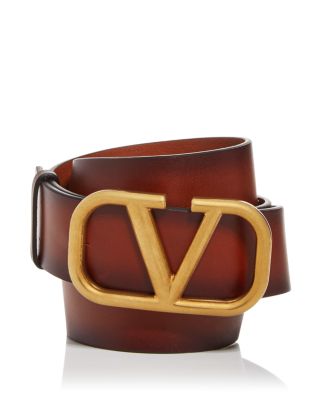 VALENTINO GARAVANI, Dark brown Men's Leather Belt