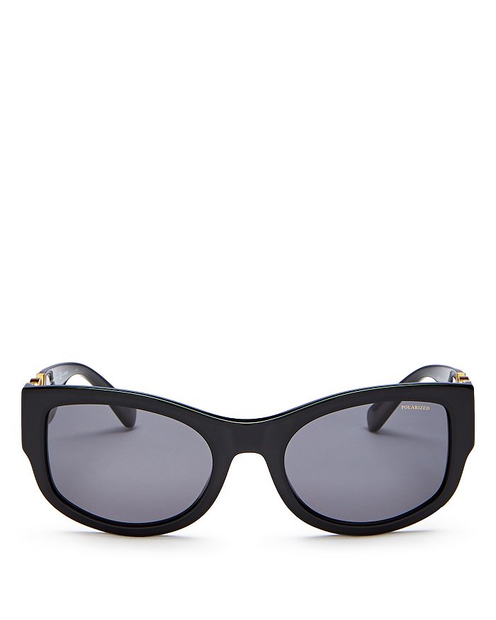 Versace Men's Polarized Square Sunglasses, 55mm In Black / Polar Grey