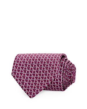 Ferragamo Gancini Silk Classic Tie In Viola