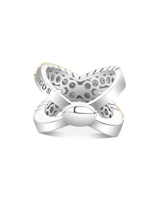 Sterling Silver & 18K Yellow Gold Caviar Lux Diamond Ring