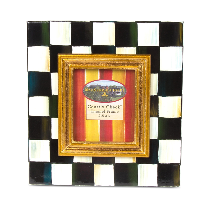 Mackenzie-childs Courtly Check Enamel Picture Frame, 2.5 X 3