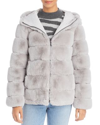 via spiga faux fur trimmed hooded jacket