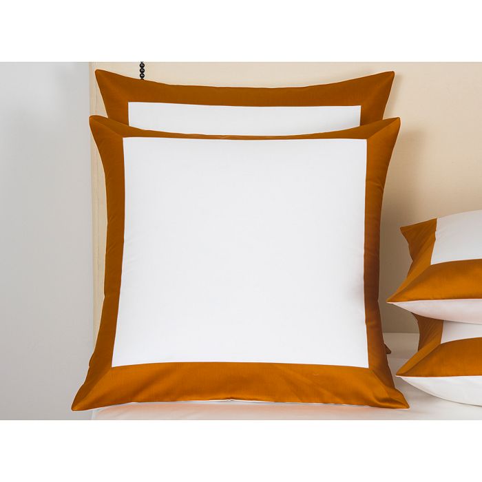 Frette Bold Euro Sham In Milk/dark Orange
