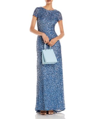 Sequined Cap Sleeve Gown