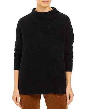 C By Bloomingdale's Cashmere C By Bloomingdale's Brushed Cashmere Mock Neck Sweater - 100% Exclusive In Black