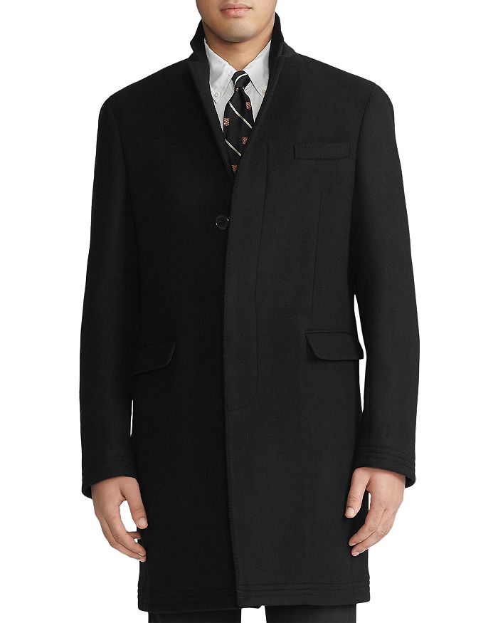 Polo Ralph Lauren Soft Fit Melton Topcoat In Black