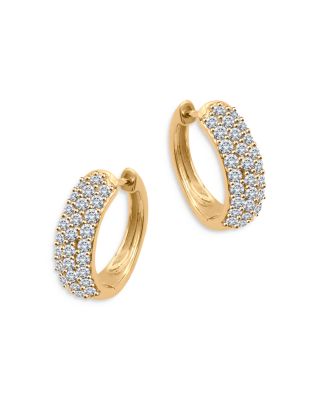 Bloomingdale's Fine Collection - Diamond Hoop Earrings in 14K Yellow Gold, 1.0 tcw