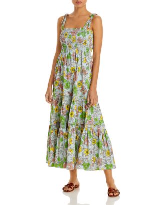 Tory Burch Floral Tie Shoulder Maxi Dress | Bloomingdale's