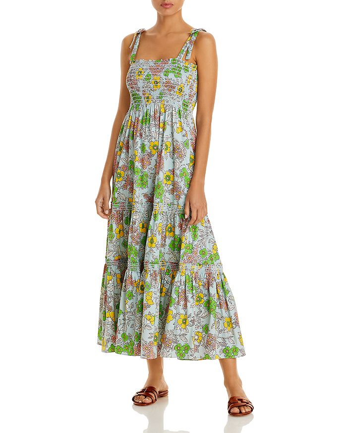 Tory Burch Floral Tie Shoulder Maxi Dress | Bloomingdale's