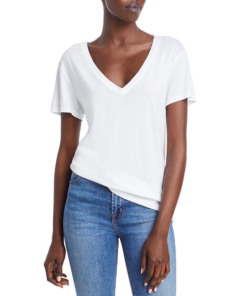 Splendid Recycled Blend V-neck T-shirt In White