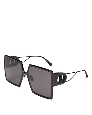Shop Dior 30montaigne Su Square Sunglasses, 58mm In Black/gray Solid