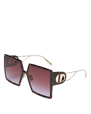 Shop Dior 30montaigne Su Square Sunglasses, 58mm In Havana/red Gradient