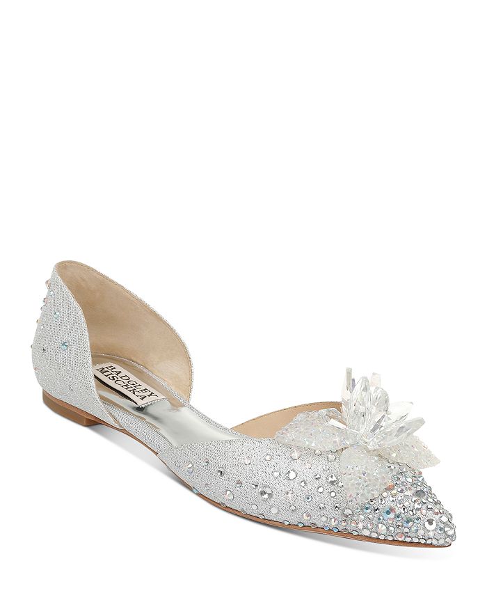 Badgley Mischka Women's Haddie Embellished D'orsay Flats In Silver Glitter